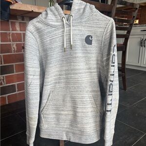 Carhartt Heather Gray Striped Pullover Hoodie